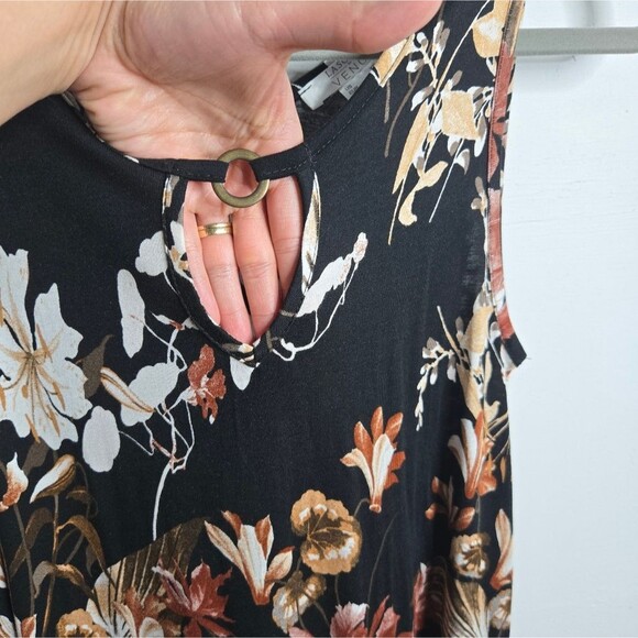 Lascana for Venus Tropical Dark Floral Summer Dress Keyhole Fit & Flare Size XS - Picture 5 of 9